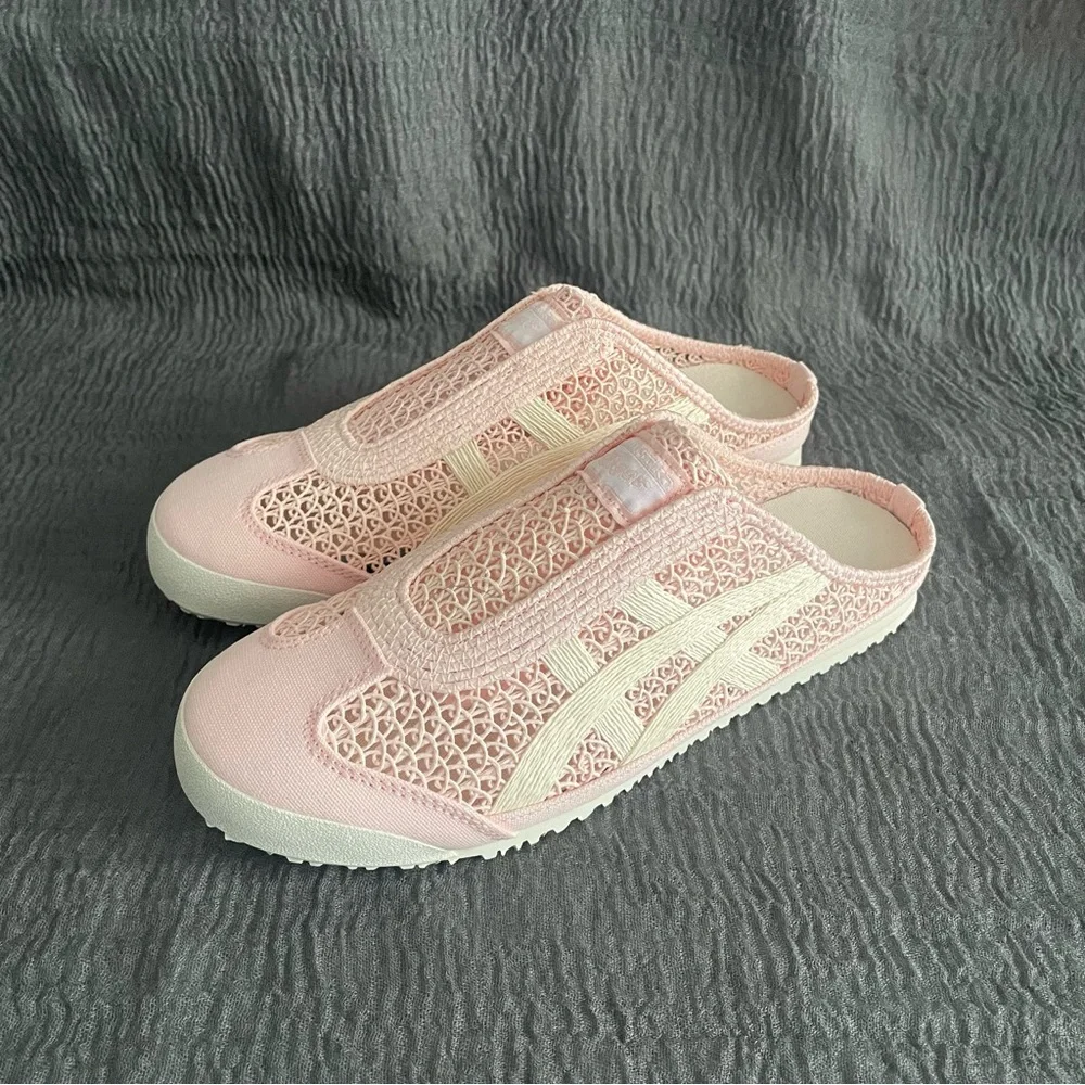 Onitsuka Tiger by Asics Pink Crochet Slip-On Mules - Picture 5 of 7